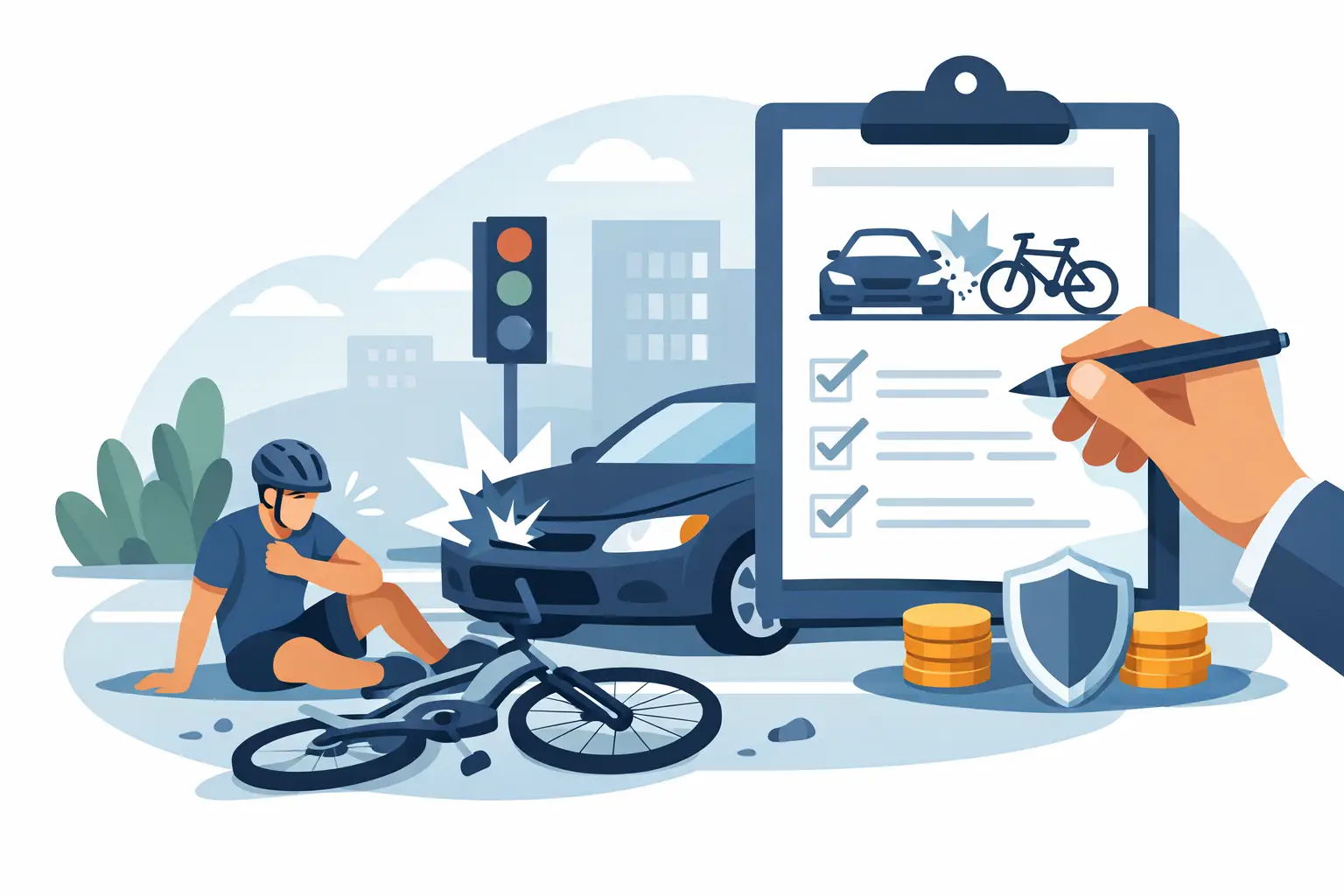 Cómo reclamar un accidente de bicicleta con auto