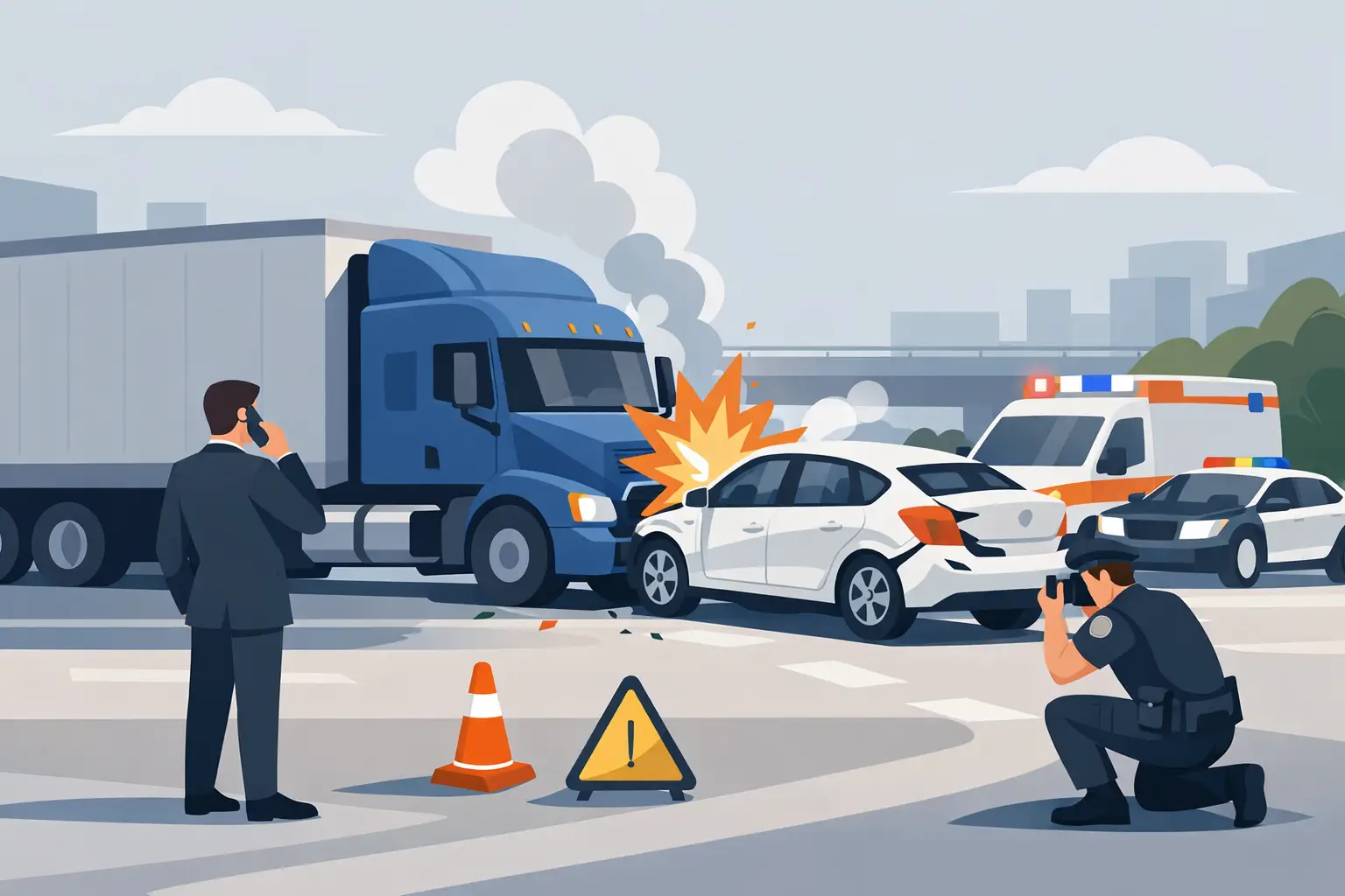 Guía accidente camión: qué hacer tras el impacto