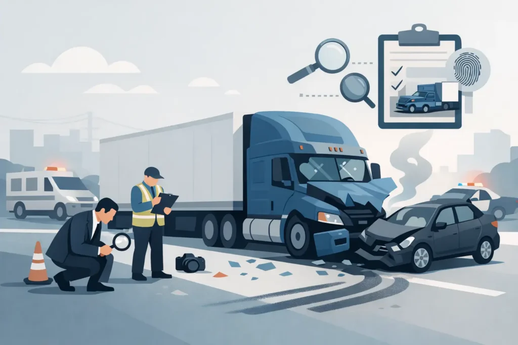 Pruebas en accidentes de camiones: qué hacer
