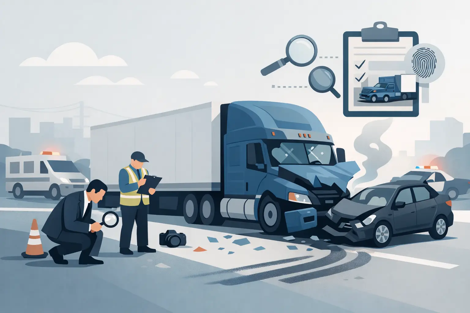 Pruebas en accidentes de camiones: qué hacer