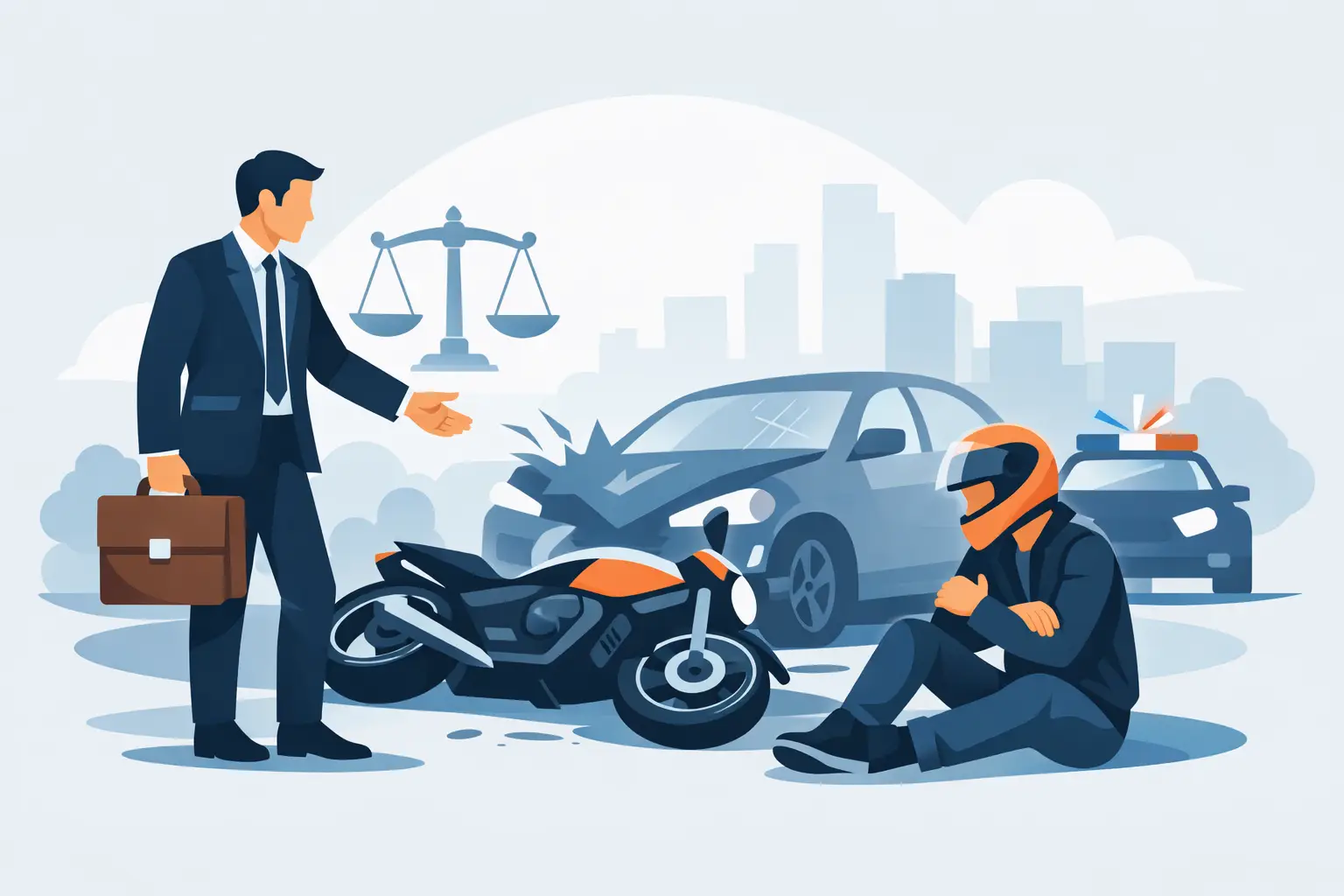 Abogado de motociclistas tras un accidente