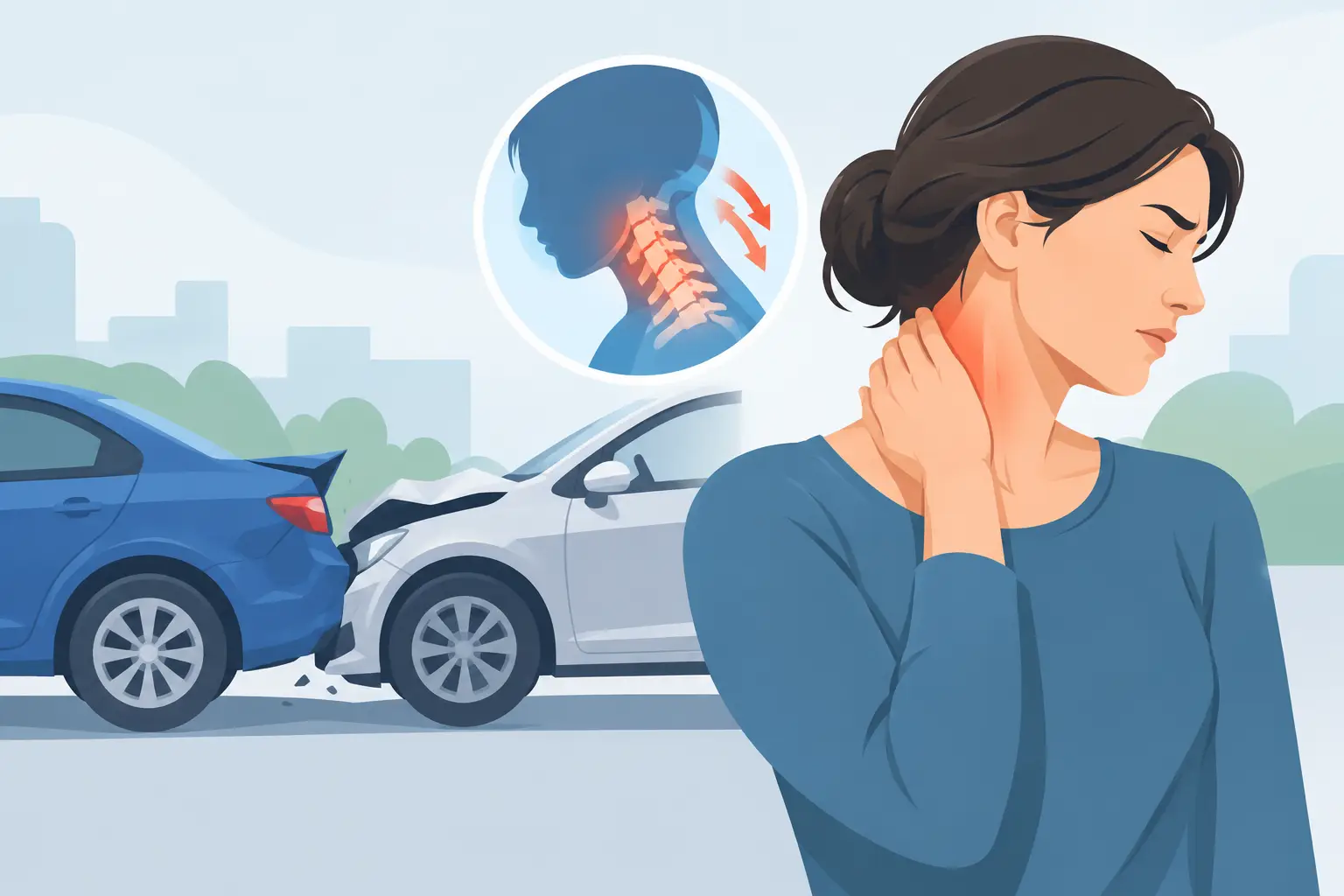 Guía de lesiones por latigazo cervical tras un choque